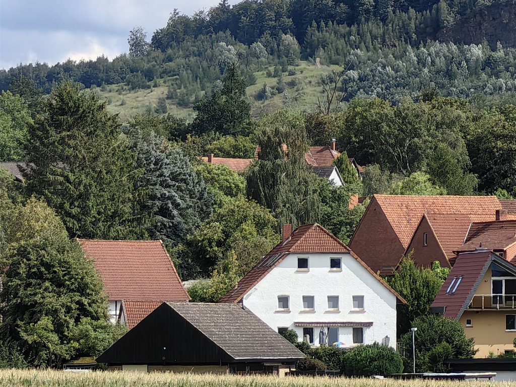 Bild von Buchholz Ortseingang mit Berg im Hintergrund
